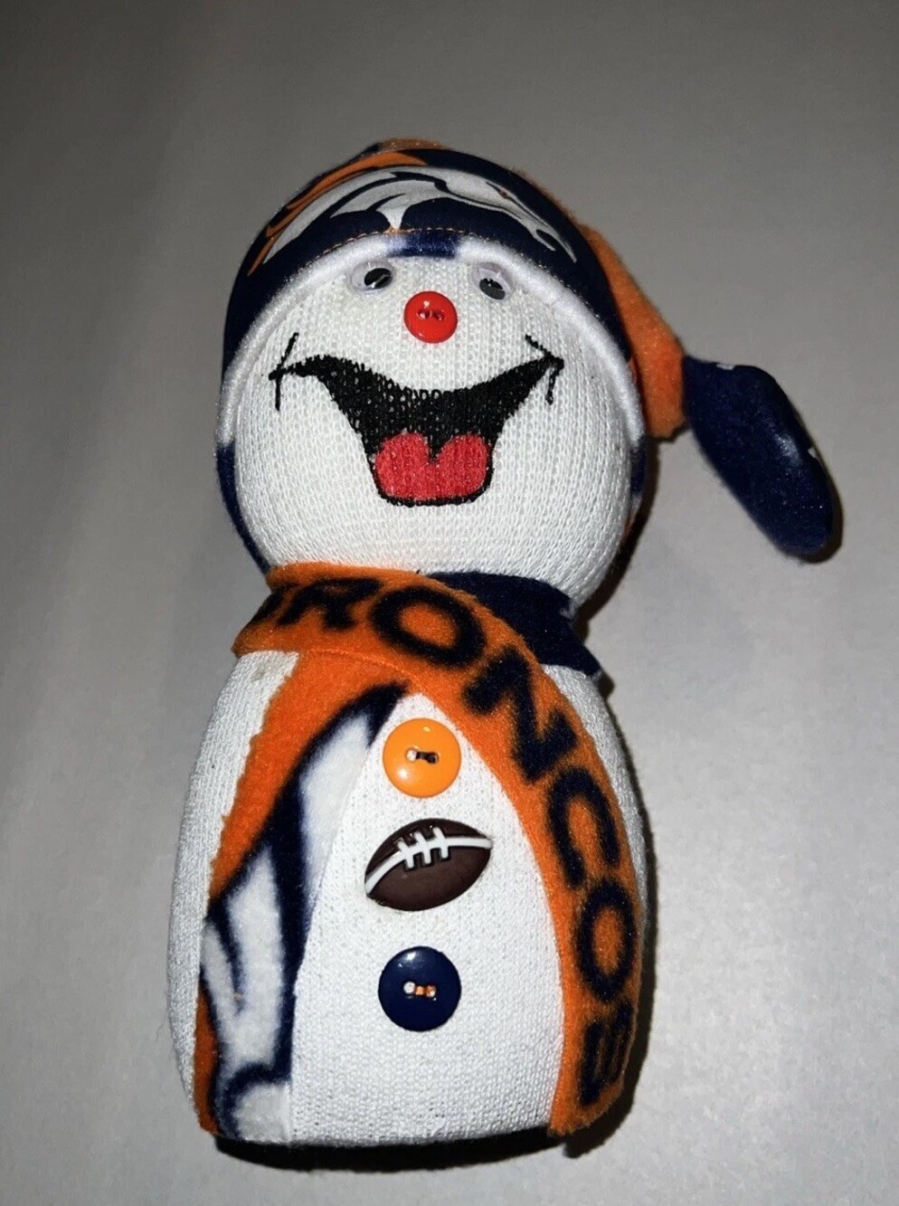 Denver Broncos Homemade Snowman Craft Country NFL Football Souvenir Christmas